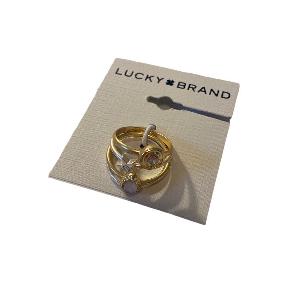 Lavender Stone Two-Tone Delicate Ring Stack. So Pretty! - Picture 4 of 7